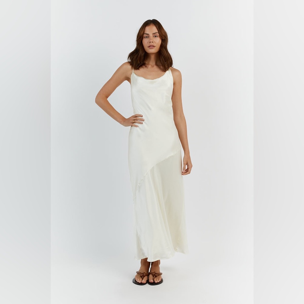 NWT DISSH Fletcher Cream Silk Asymmetrical Dress